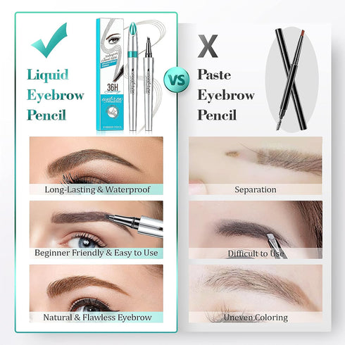 Eyebrow Pencil Eyebrow Microblading Pen - Eye Makeup Eyebrow Pen Micro 4 Point Brow Pen Lift & Snatch Eyebrow Microblading Pen Long-Lasting Waterp...