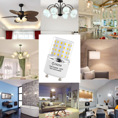 GU24 LED Bulb,15W GU24 LED TwistLock Bulbs Non-Dimmable GU24 LED Ceiling Light Bulb,120 Watt Equivalent 1200lm 5000K Daylight, Squat GU24 LED Ligh...
