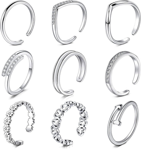QWALIT Toe Rings for Women Gold Toe Ring Gold Ankets for Women Silver Toe Ring Stainless Steel Waterproof Trendy Anklet no Tarnish...