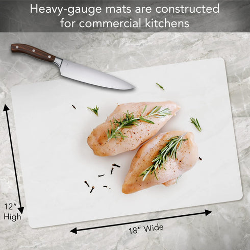 Cut N' Funnel Food Service Grade Heavy Gauge Flexible Plastic Cutting Board Mat 1 Pack18" x 12" Made in the USA BPA Free Dishwasher Safe...