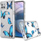 Cell Phone Case for Motorola Moto One 5G Ace, Moto One 5G Ace Case Clear Acrylic Backing with Blue Butterfly Design, Flexible TPU Bumper Shockproo...