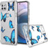 Cell Phone Case for Motorola Moto One 5G Ace, Moto One 5G Ace Case Clear Acrylic Backing with Blue Butterfly Design, Flexible TPU Bumper Shockproo...