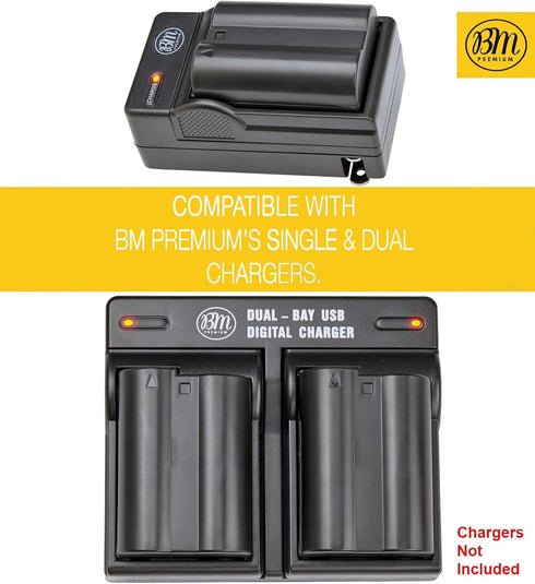 BM Premium EN-EL15C High Capacity Battery for Nikon Zf, Z5, Z6, Z6 II, Z7, Z7II, Z8, D780, D850, D7500, 1 V1, D500, D600, D610, D750, D800, D800E,...