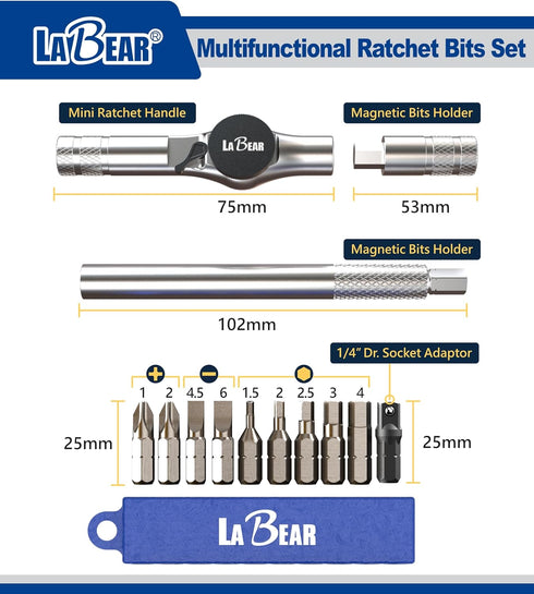 LABEAR-Multi-Function Cycling Bicycle Multitool Repair Kits - Bike Tool Set - Great for Mountain & Road Bikes - Use as Screwdriver or Wrench...