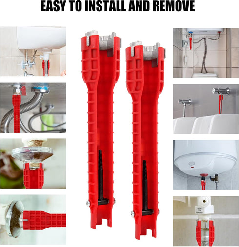 Basin Wrench,8 in 1 Faucet and Sink Installer Multi Tool,Multi-Purpose Plumbing Wrench Faucet Wrench Sink Wrench Plumbers Wrench for Pipe and Tub ...