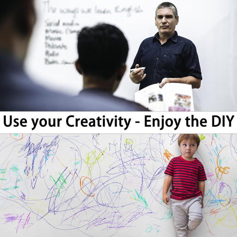 Whiteboard Wallpaper Peel and Stick Dry Erase Contact Paper Large 17.7×78.7'' White Board Paper for Wall Classroom Office Home Self Adhesive Dry E...