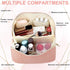 Fixwal 9x4 Inch Travel Makeup Bag, Large Capacity Cosmetic Bags for Women, Waterproof Portable Pouch Open Flat Toiletry Bag Make Up Organizer with...
