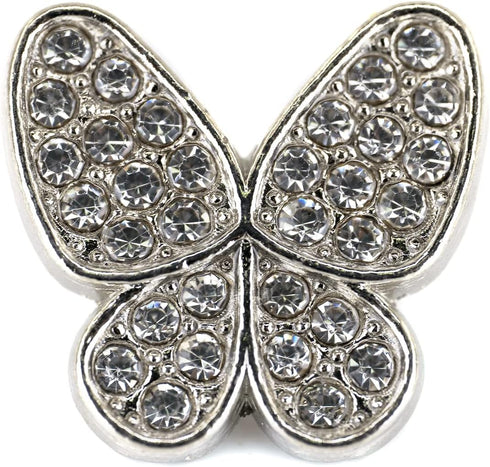 Rhinestone Wings Butterfly Metal Base Sewing Shank Buttons 20 Pcs - 15mm, 5/8"...