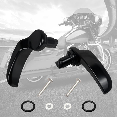 NTHREEAUTO Black Saddlebag Latch Lever - Saddle Bag Lid Lifter Aluminum Compatible with Harley Davidson Touring Street Glide Road King Special Roa...
