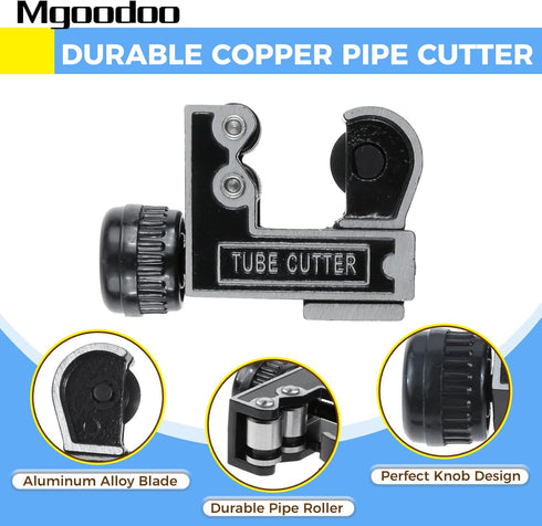 Mgoodoo 8 Pcs HVAC Repairing Tools, Air Conditioner Copper Tube Swage Tool with Expander Drill Bit Set, Copper Pipe Cutter and Deburring Tool for ...