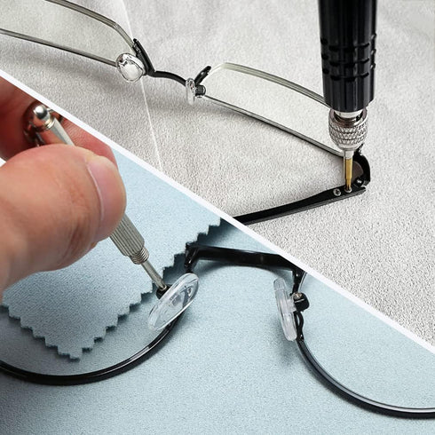 PTSLKHN Eyeglass Screwdriver, 5-in-1 Multifunctional Small Screwdriver, S2 Steel Glasses Screwdriver Kits for Eyeglass, Sunglasses, Electronics, C...