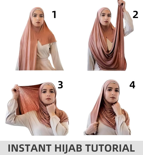 Lina & Lily Pre-sewn Instant Slip-on Modal Jersey Hijab Head Scarf Wrap for Muslim Women...