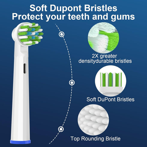Replacement Toothbrush Heads Compatible with Oral B Braun Pro 1000 Smart 1500 Toothbrush,4PC Electric Clean Brush Heads Refill for Cross/Floss/Sen...