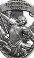Silver Tone Zinc Alloy Archangel St Michael Protect Us Visor Clip, 2 1/4 Inch...
