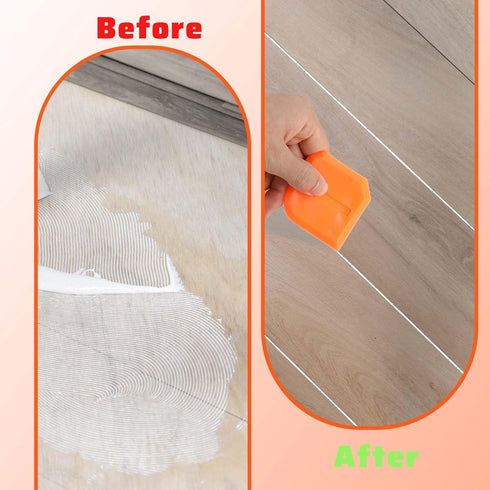 Caulk Tool Set 4 Pcs Sealant Silicone Finishing Kits 3 in 1 Scraper Multifunction Hand Tools Orange Grout Caulk Remover Applicator for Kitchen Bat...