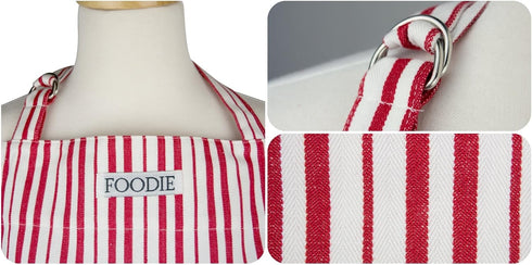 DII Kitchen Collection, Gourmet Chef, Apron, Striped Tomato...
