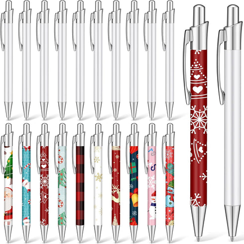 Yexiya Sublimation Pens Blank Heat Transfer Pen Sublimation Ballpoint Pen with Shrink Wrap White Aluminum Customized Clip Pen School Supplies for ...