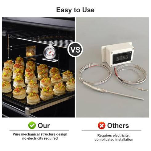 Stainless Steel Oven Thermometer for Electric/Gas Oven, Kitchen Cooking Grill Smoker Thermometer(50-300°C/100-600°F) (1)...