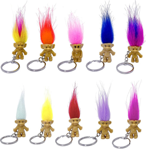 Mini PVC Vintage Lucky Troll Doll Mini Action Figures Cake Toppers Chromatic Adorable Cute Little Guys Collection, School Project, Arts Crafts, Pa...