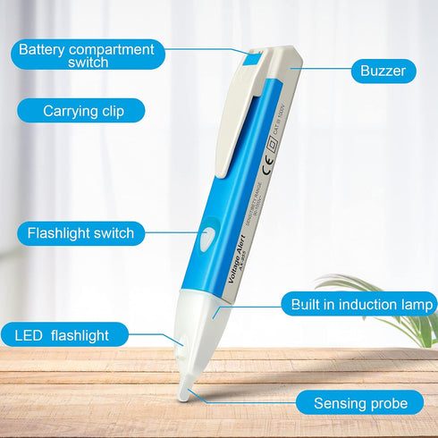2 Pieces Christmas Light Tester Voltage Bulb Tester Detector Pen Led Voltage Tester Pen with Led Flashlight Buzzer Alarm Electroscope Range 90v - ...