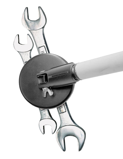 Magnetic Pick-Up Tool Attachment, 3.20" Diameter, 0.440" Thick Magnet Assembly with Acme-Threaded Attachment for Standard Broom Handle, 65 Pounds ...