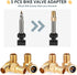 Brass Presta Valve Adaptor, 5 PCS Convert Presta to Schrader Bike Pump Adapter with Rubber Seal Rings, Inflate Tire Using Standard Pump or Air Com...