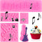 5 Pieces Music Note Fondant Mold Music Note Lace Mat Silicone Musical Candy Mold for Cake Decoration...
