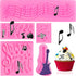 5 Pieces Music Note Fondant Mold Music Note Lace Mat Silicone Musical Candy Mold for Cake Decoration...