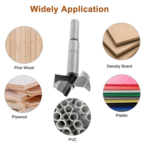 Forstner Drill Bit, 24mm Tungsten Steel Wood Boring Bit, Round Shank Wood Tools, Wood Boring Bit, Forstner Drilling Bit Cutter Bit,Woodworking Hol...