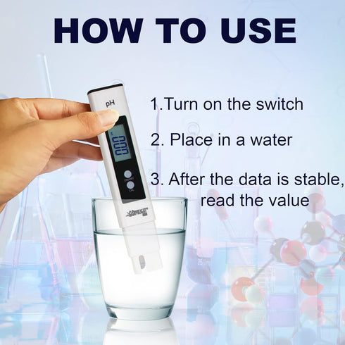 Water Tester PH Meter, Digital PH Meter 0.01 PH High Accuracy Water Quality Tester with 0-14 PH Measurement Range for Household Drinking, Pool and...