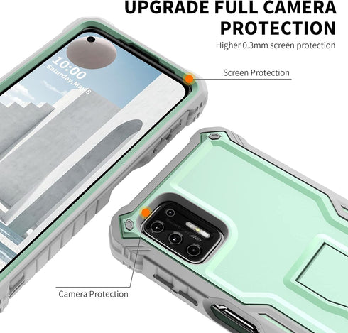 DUOPAL for Motorola Moto G Stylus 2021 Case, Military Grade Protection Shockproof Case with Tempered Glass HD Screen Protector and Kickstand Compa...