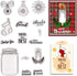 Christmas Sentiments Words Clear Stamps for Card Making, Wishing Bottle Candle Clear Rubber Stamps Christmas Sock Bell Stamps for Holiday Card Mak...