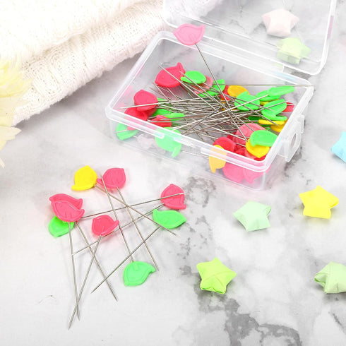 uxcell Straight Pins 200pcs Multicolor Straight Quilting Pins Bird Head Sewing Pins for Dressmaker, DIY Craft, Sewing Project...