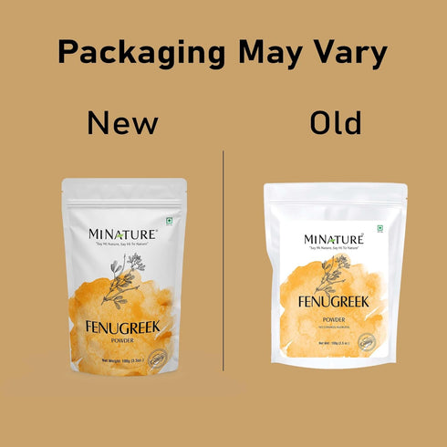 Mi Nature Fenugreek Powder - 100% Natural Trigonella Foenum Seeds - Pure Methi Powder for Cooking, Hair and Skin Care - 100g (3.5oz) Resealable Po...