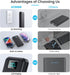 Portable Charger with Built-in Cables & AC Wall Plug,Ultra Slim 13800mAh USB-C Power Bank, 4 Output LCD Display External Battery Pack Phone Charge...