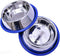 Set of 2 Etched Stainless Steel Dog Bowls, Easy to Clean with Non-Skid No-Tip Silicone Ring, Feeding Bowls for Dogs (2 Pak / 32oz Each Bowl)...