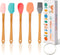 KSENDALO Small Spatulas for Kitchen Use,Silicone Mini Spatula Small Rubber Scraper Heat Resistant Tiny Spatula for Baking Cookie with Bamboo Handl...