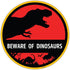 Venicor Beware of Dinosaur Sign - 12 x 12 Inches - Aluminum - Dinosaur Room Decor for Boys - T Rex Bedroom Keep Out Warning Metal Tin Bedroom Wall...