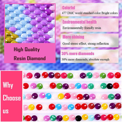 DIY 5D Diamond Painting Kits for Adults Diamond Art Diamond Painting Full Drill Arts Craft by Number Kits for Beginner Home Decoration 12x16 inch ...