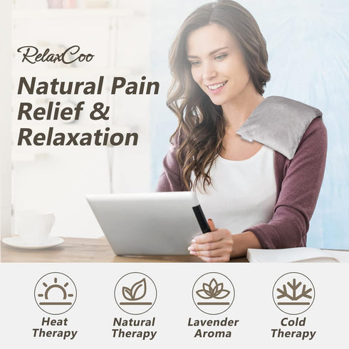 Heating pad Microwavable with Washable Cover 6 * 12" Microwave Moist Heat Pad for Neck Shoulder, Cramps, Back Pain Relief, Warm Compress Rice Bean...