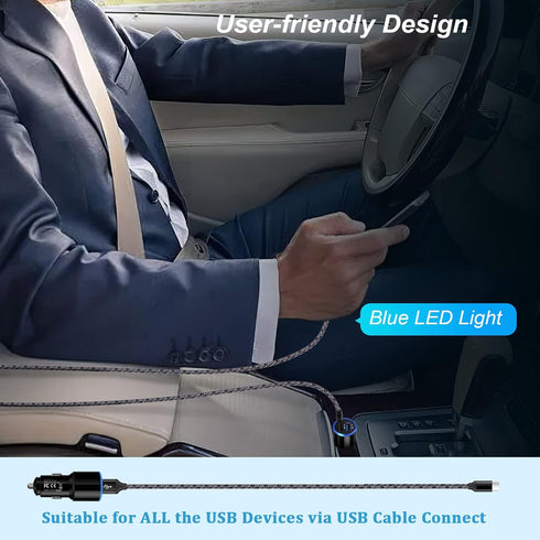 USB Car Charger, 2Pack 4.8A Fast Charging Dual Port USB Cigarette Lighter Adapter for iPhone 15 14 13 12 11 Pro Max SE XR X 8 7 6, iPad, Samsung G...
