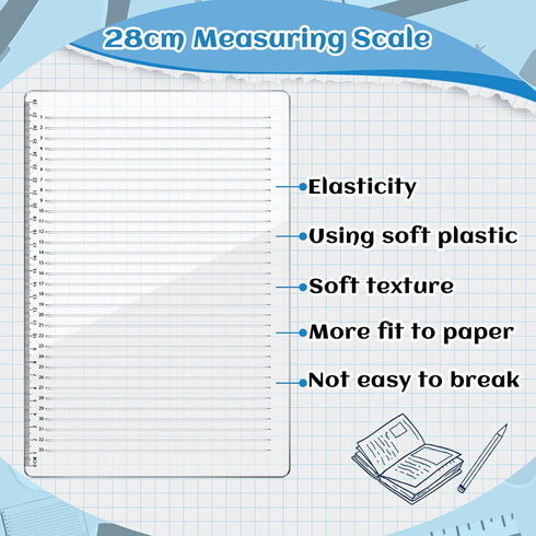 Fainne 2 Pcs Straight Line Stencil 28 cm Scale Calligraphy Template for Journaling Envelope Lettering Plastic Writing Guide Template for Ruled Pap...