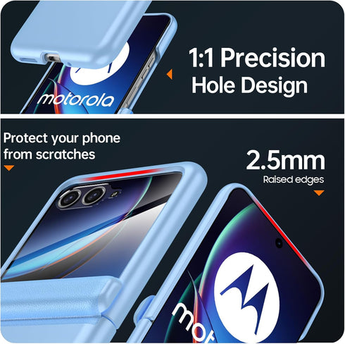 for Motorola Razr Plus Case 2023, Built-in Screen Protector& Magnetic Hinge Protection& Ultra Thin Matte PC Shockproof Phone Cover Smartphone Case...
