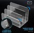 Mail Organizer Countertop, 3 Section Clear Acrylic Small File Holders Letter Organizer for Desk, Modern Filing Accessories for Document, Office, H...