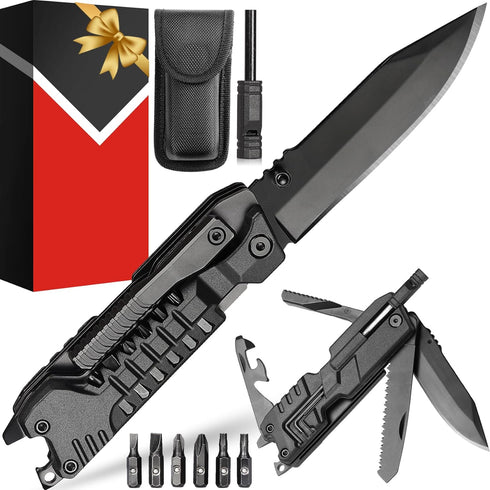 19 In 1 Multitool Pocket Knife - EDC, Outdoor, Camping Gear, Pocket Knife for Men, Brother, Uncle, Grandpa, Cool Gadgets Gifts Idea, Stocking Stuf...