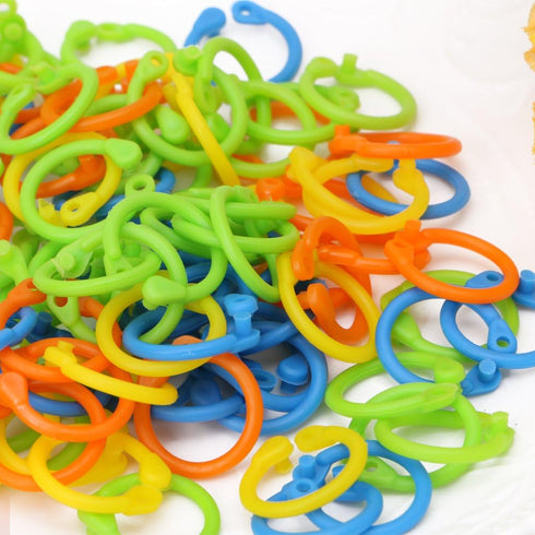 100Pcs Colorful Knitting Stitch Markers Crochet Locking Tool Craft Ring Marker...