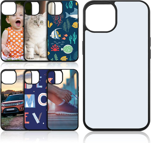 6 Pieces Sublimation Blank Phone Case Cover Blank Printable Phone Case for DIY Customize Heat Press Rubber Protective Case (Compatible with iPhone...