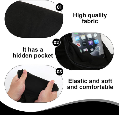 Infinity Loop Scarf for Women, Convenient Black Lightweight No-PillingTravel Scarf With Hidden Zipper Pocket, Neck Wrap Suitable For Daily Traveli...