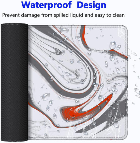 Large Gaming Mouse Pad with Stitched Edges, Minimalist Topographic Map Desk Mat, Extended Mousepad with Anti-Slip Base, Cool Desk Pad for Keyboard...