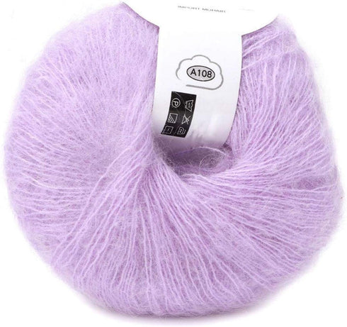 Mohair Knit Soft Angora Long Wool Yarn Hot with a Crochet Popular for DIY Weave(violet)......
